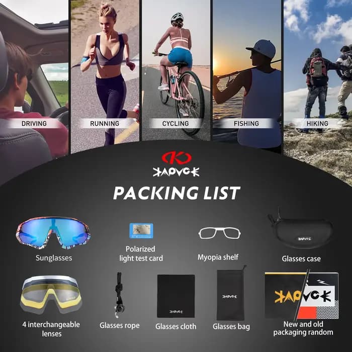 KAPVOE lunettes de cyclisme chaudes Sports de plein air lunettes de conduite UV400 lunettes de solei