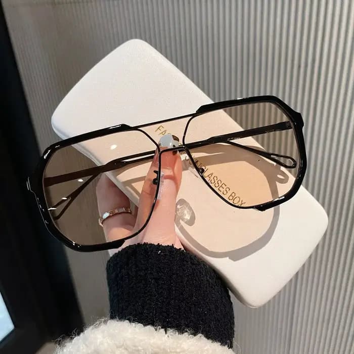 Lunettes de soleil surdimensionnées pour femmes et hommes, une pièce Unique, à la mode, UV400, Punk,