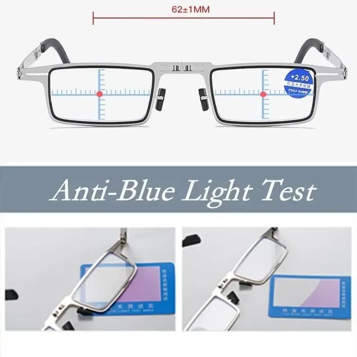 Lunettes de lecture pliantes rétro pour hommes/femmes, monture métallique, Anti-lumière bleue, avec