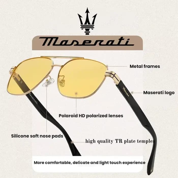MASERATI lunettes de soleil de luxe pour hommes et femmes polarisées UV400 lunettes de conduite Styl