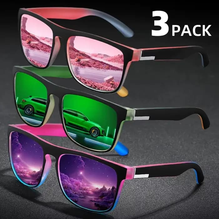 Lunettes de soleil polarisées carrées multicolores, dégradé fantastique, Anti-éblouissement UV400, p