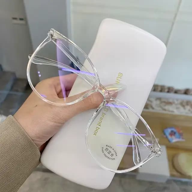 Lunettes d'ordinateur transparentes, monture pour femmes et hommes, Anti lumière bleue, rondes, bloc