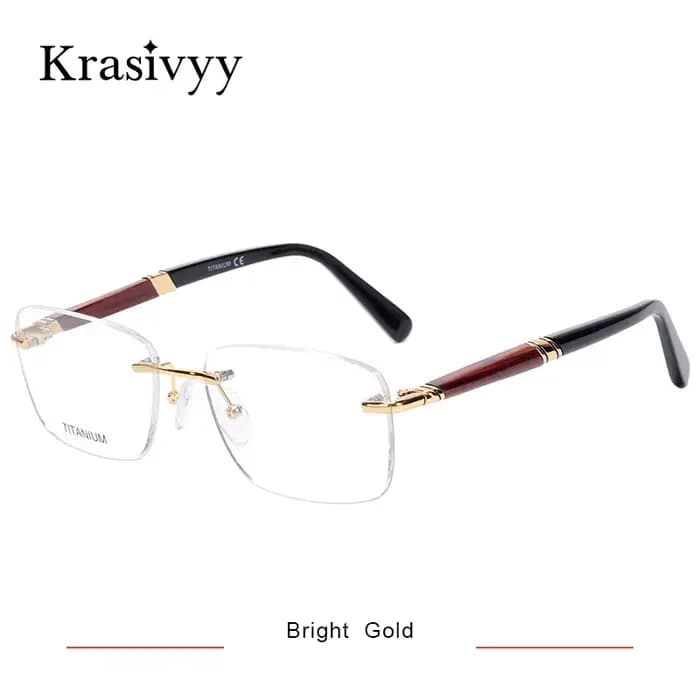 Krasivyy monture de lunettes en bois sans monture hommes lunettes optiques légères cadre Prescriptio