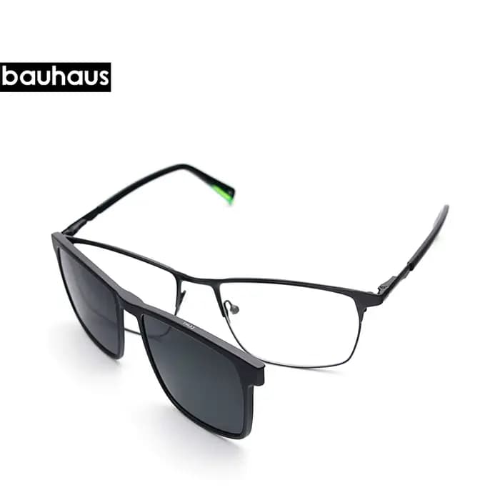 Lunettes à clip magnétique polarisées pour hommes, lunettes carrées rétro, cadre optique pour contre