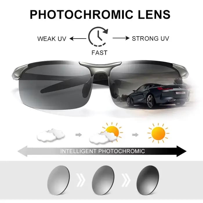 CLLOIO aluminium photochromique lunettes de soleil hommes polarisées jour nuit conduite caméléon lun