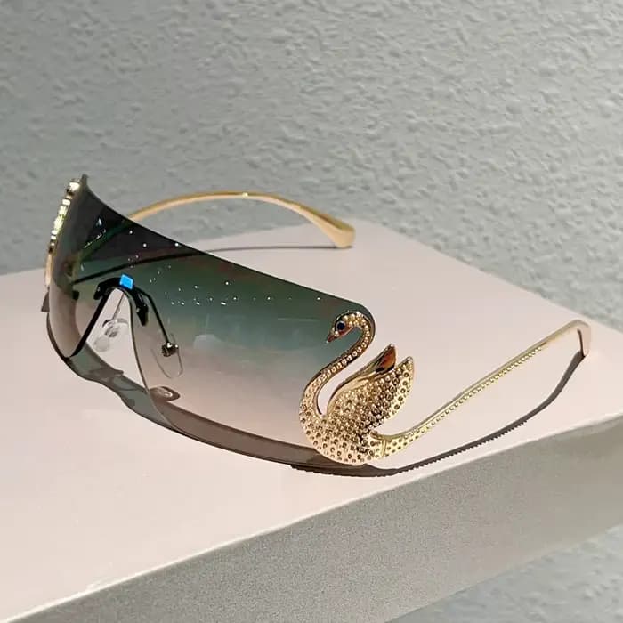 KAMMPT sans monture Y2k lunettes de soleil femmes mode monobloc dégradé nuances 2025 nouveau à la mo