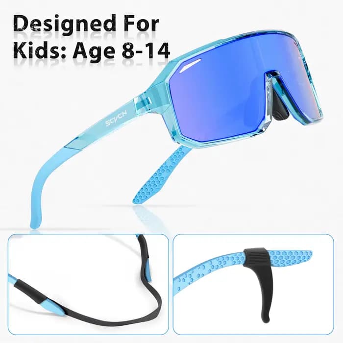Lunettes de soleil pour vélo SCVCN pour garçons, lunettes de cyclisme pour enfants, UV400, lunettes