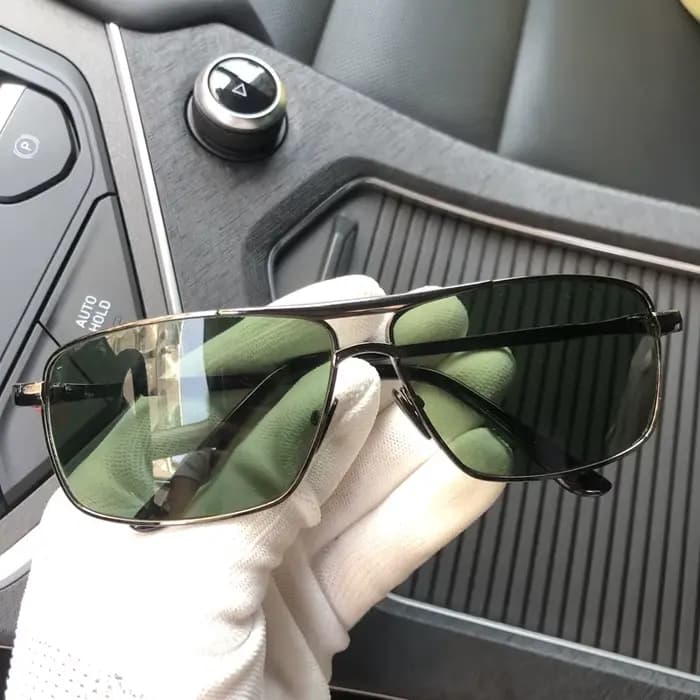Shatar-Lunettes de soleil à double faisceau, monture en métal, lentille en verre unisexe, mode rétro