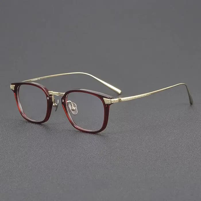 Marque japonaise même Design rétro carré hommes lunettes cadre haute qualité acétate titane lunettes