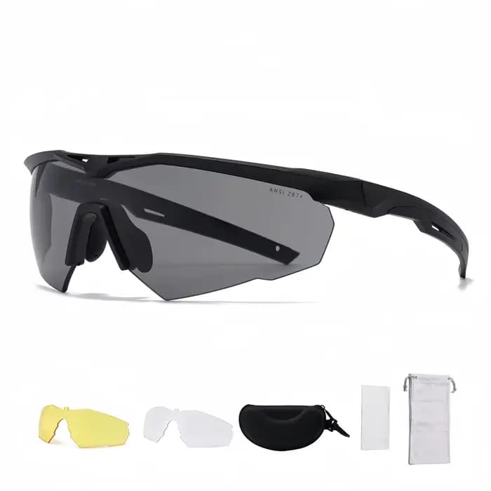 Lunettes tactiques à 3 lentilles CS, lunettes de soleil pare-balles pour tir, moto, alpinisme, rando