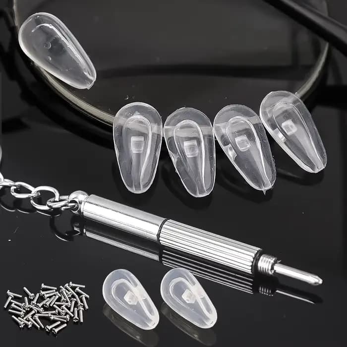 Airbag en silicone pour lunettes, coussin d'air souple, boulons coordonnants, vis, tournevis, access