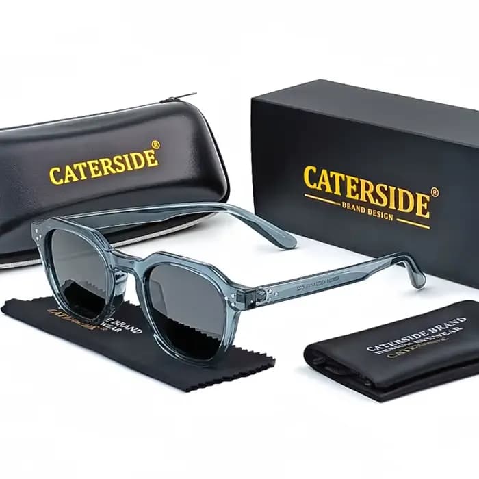 Caterside nouveau rétro polarisé hommes lunettes de soleil carré TR90 cadre femmes lunettes de solei