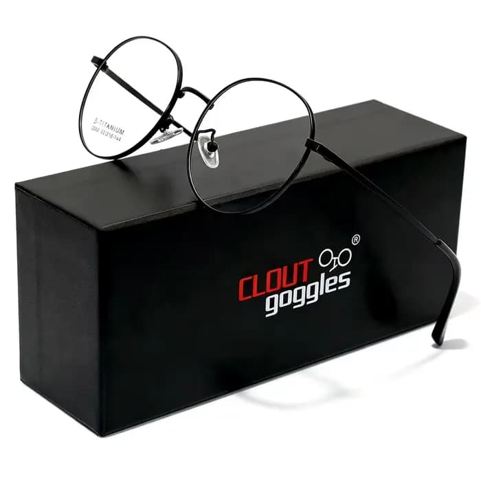 CLOUT GOGGLESS Monture de lunettes de vue Business Personnalité Homme Femme Métal Rond Anti-lumière