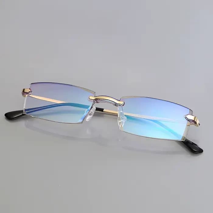 Revêtement de haute qualité sans cadre fini myopie lunettes femmes Anti-lumière bleue Prescription l