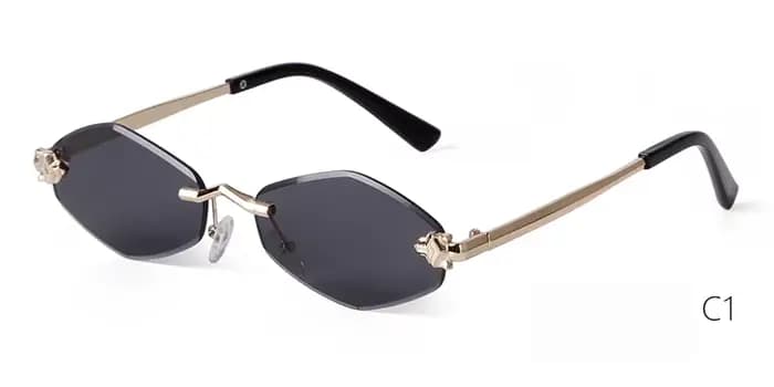 SORVINO-Lunettes de soleil en losange polygonales sans monture pour femmes, lunettes rétro pour femm