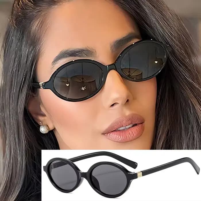 Petites lunettes de soleil ovales Sexy pour femmes, marque de styliste, nuances de luxe, UV400, noir