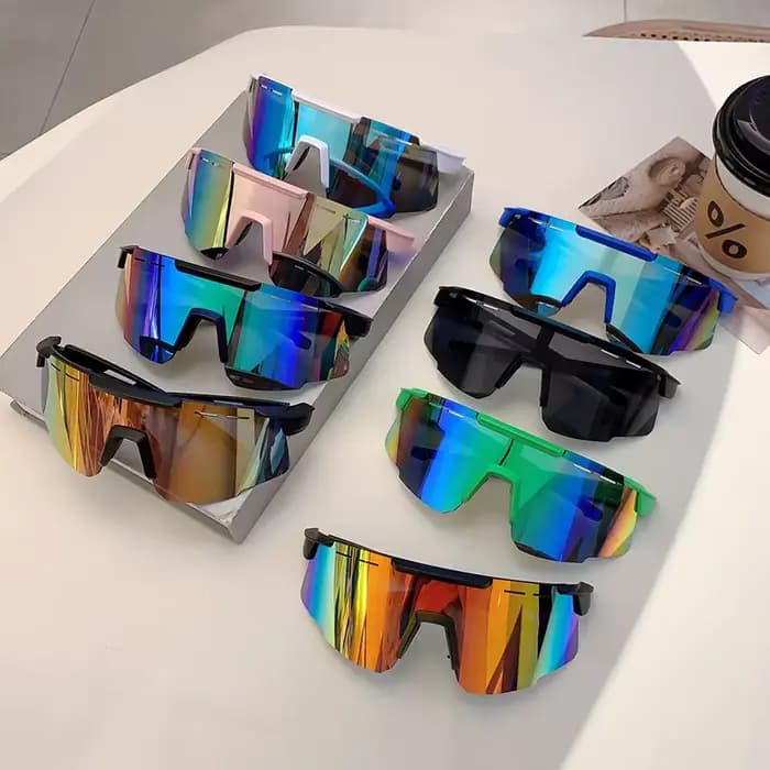 1/2 pièces mode monobloc Anti UV hommes lunettes en plein air marque miroir sport lunettes de soleil