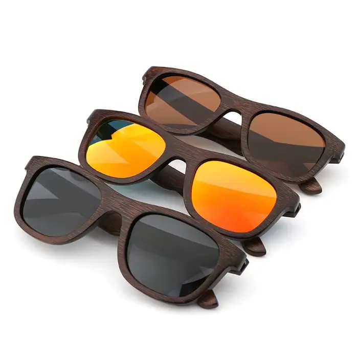 Meilleures lunettes de soleil de luxe faites à la main hommes polarisées zèbre Vintage bambou bois f