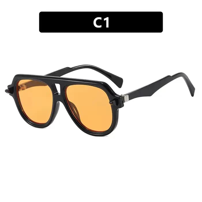 307696 Lunettes de soleil Orange pour femmes et hommes, pilote classique, tendance, rétro Shopping
