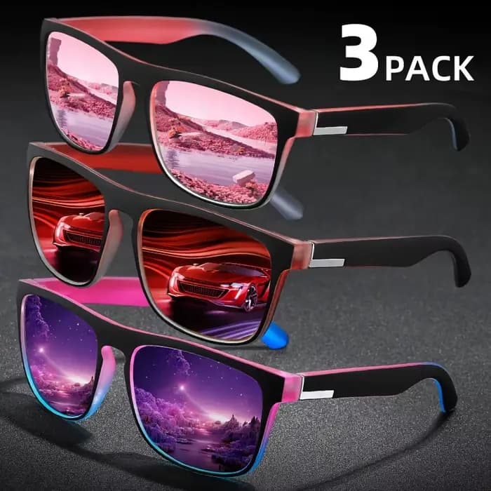 Lunettes de soleil polarisées carrées multicolores, dégradé fantastique, Anti-éblouissement UV400, p