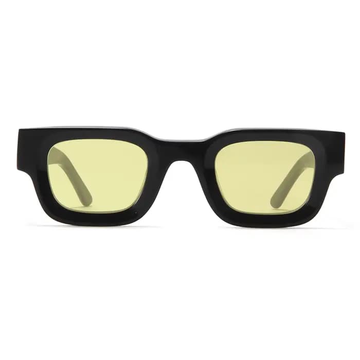 Rhevis marque Design fait à la main acétate épais Rectangle lunettes de soleil pour hommes gros carr