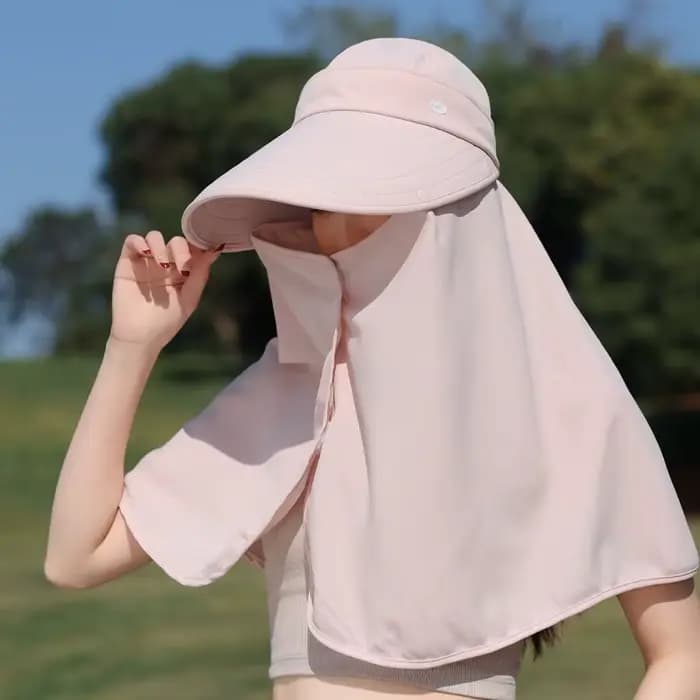 Visière extérieure en soie glacée résistante aux UV, avec bord en Nylon UPF 50, chapeau vide décontr