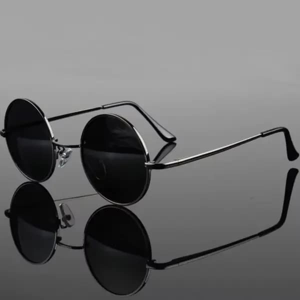 Dokly-Lunettes de soleil polarisées rondes vintage, verres noirs, UV400