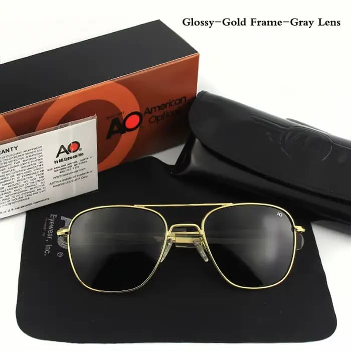 Lunettes de soleil polarisées Pilot AO pour hommes, lunettes de soleil pour hommes, armée américaine