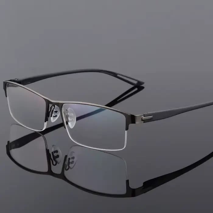 TR90 alliage de titane lunettes cadre hommes Semi sans monture carré oeil verre Prescription lunette