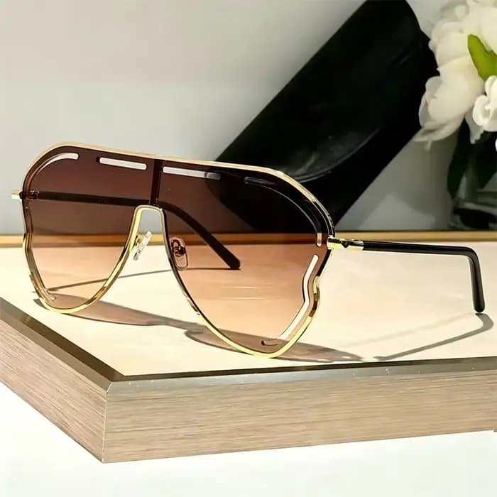 Lunettes de soleil oversize monobloc pour femme, monture large, de marque de luxe, forme papillon, p