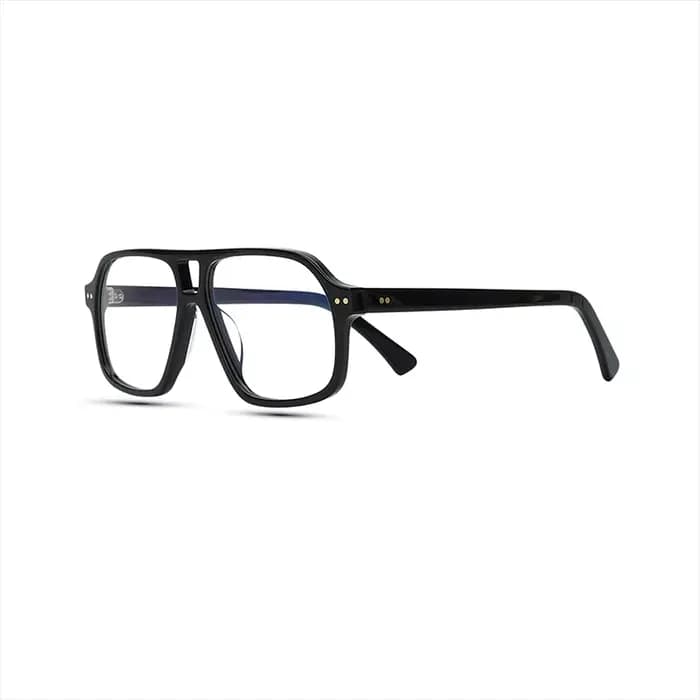 Lunettes de soleil rectangulaires en acétate faites à la main, style aviateur, avec double pont, uni