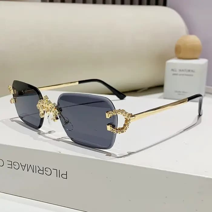 Lunettes de soleil carrées sans monture de luxe pour femmes et hommes, collection 2026, de marque, s