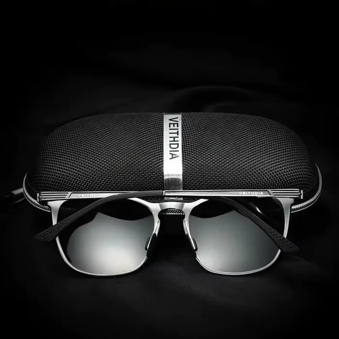 VEITHDIA-Lunettes de soleil unisexes rétro en aluminium et magnésium, verres polarisés, vintage, acc