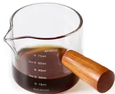 Verres à expresso en verre transparent de 75ML, avec manche en bois, tasse à mesurer, tasse à café,