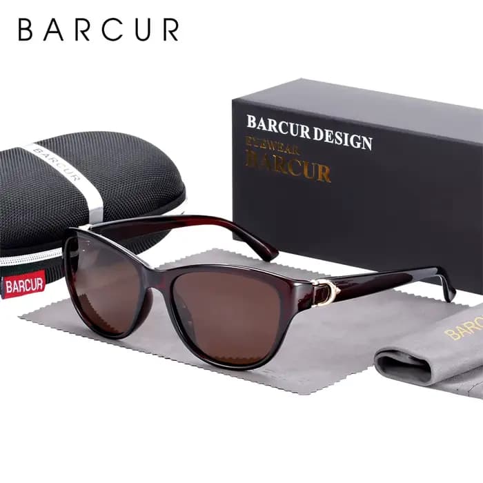 BARCUR TR90 dames lunettes de soleil dégradé UV400 oeil de chat lunettes de soleil polarisées lunett