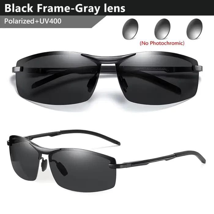LIOUMO – lunettes de soleil carrées polarisées pour hommes, photochromiques, UV400, vision jour et n