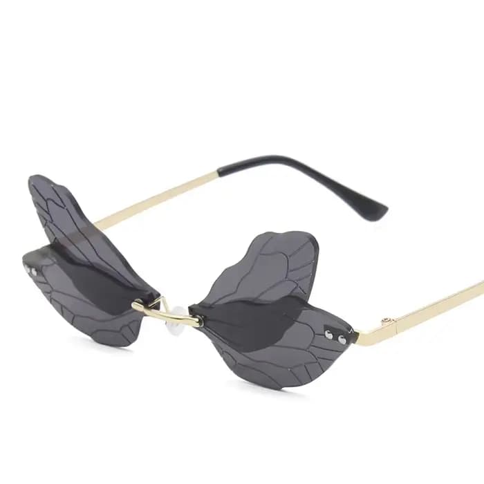 Lunettes de soleil vintage avec ailes de libellule pour homme et femme, verres transparents, à la mo