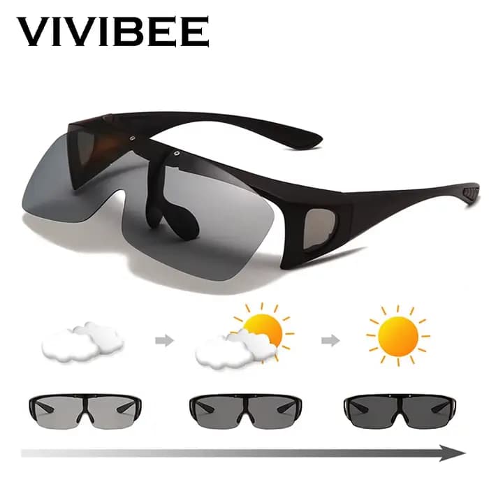 VIVIBEE rabattable polarisé ajustement sur lunettes lunettes de soleil hommes conduite UV400 photoch