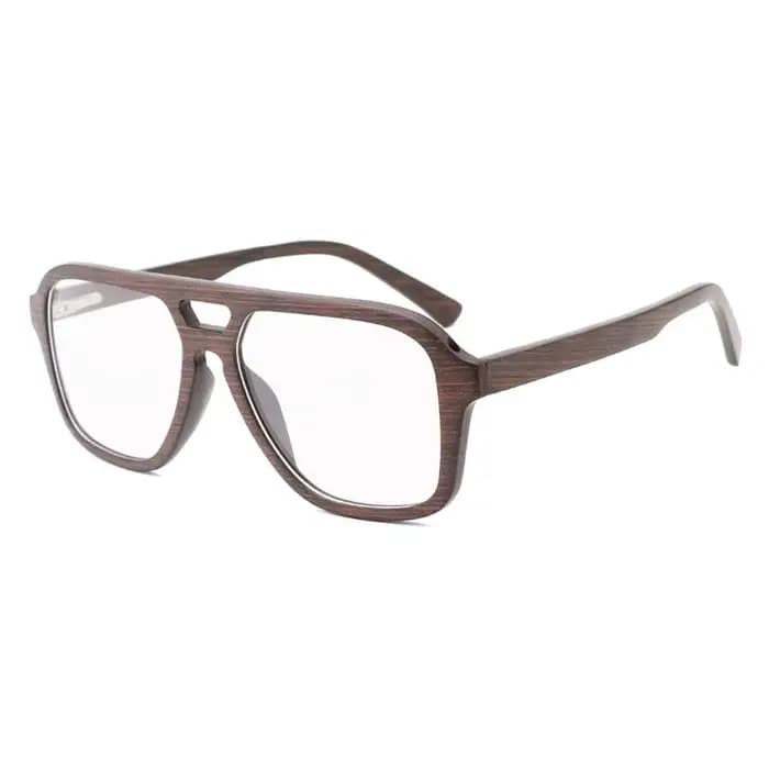 HDLosFTER-Monture de lunettes en bois 100% naturel pour hommes, lunettes optiques, lentille transpar
