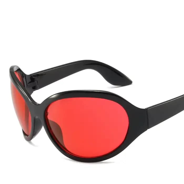 Lunettes de soleil rondes en forme d'œuf pour femmes et hommes, lunettes de sport à grand cadre, UV