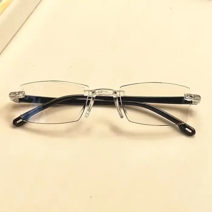 Paquet de 14 lunettes de lecture sans monture de style vintage – Cadre rectangulaire, bloquant la lu