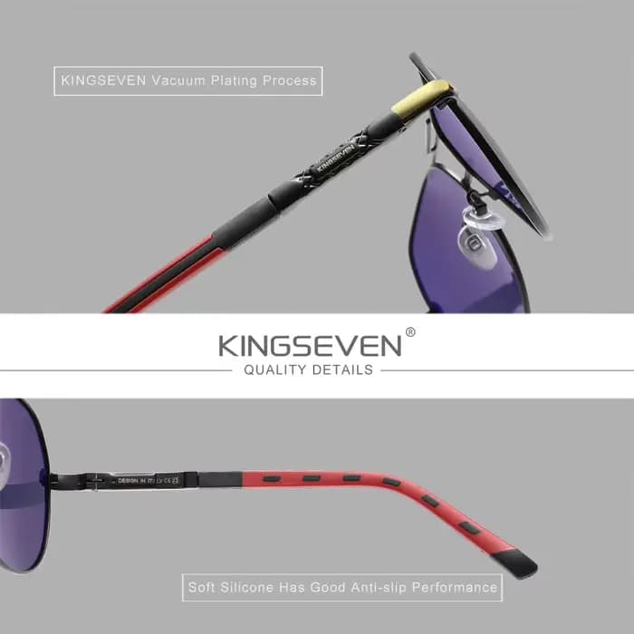 KINGSEVEN Lunettes de soleil polarisées classiques pour hommes et femmes, style aviateur, accessoire