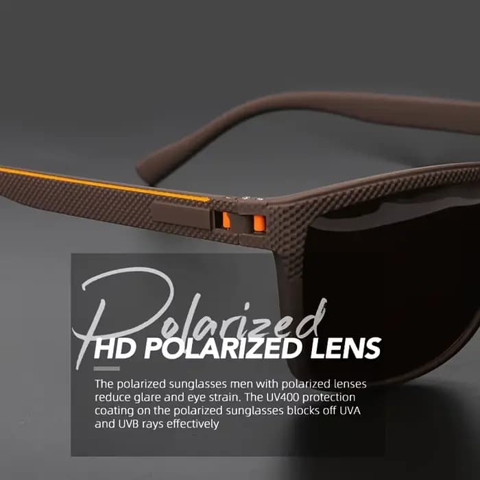 Lunettes de soleil polarisées à monture carrée, charnières à ressort de haute qualité, lentilles à r