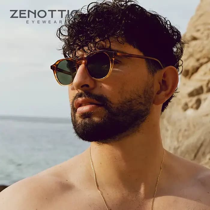 ZENOTTIC-Lunettes de soleil polarisées en acétate pour hommes et femmes, lunettes de soleil rétro po