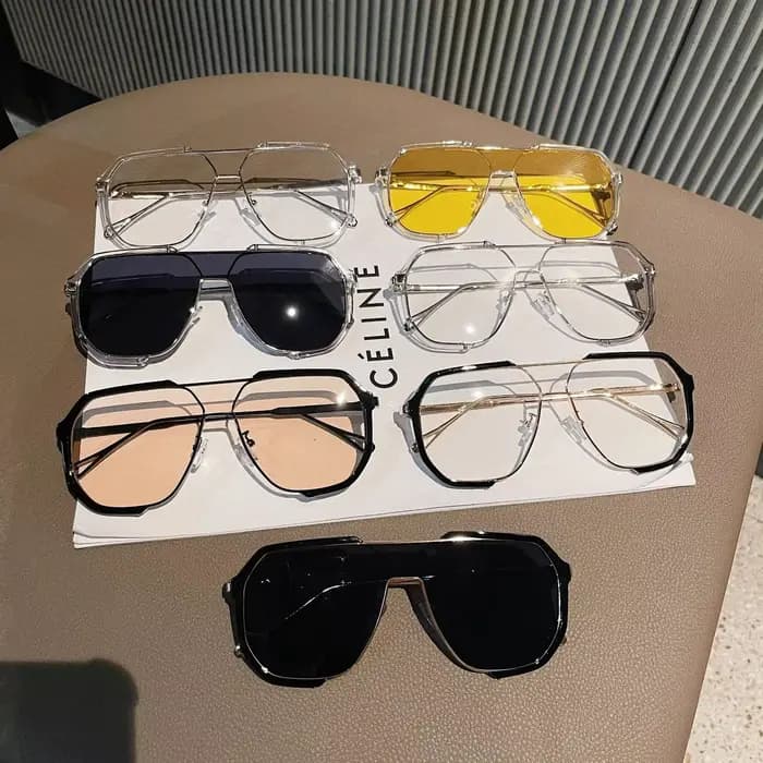 Lunettes de soleil surdimensionnées pour femmes et hommes, une pièce Unique, à la mode, UV400, Punk,