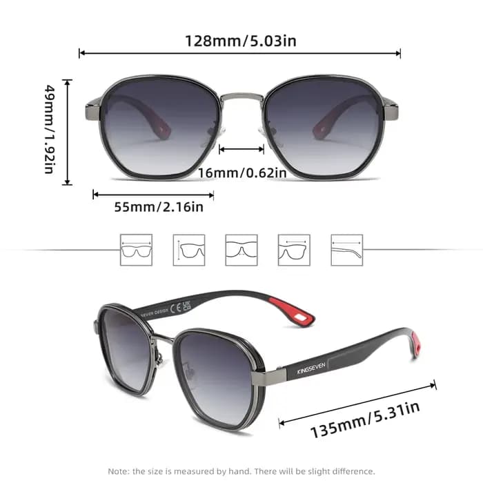 KINGSEVEN lunettes de soleil hommes polarisées UV400 rétro luxe mode lunettes pour femme mâle cadre