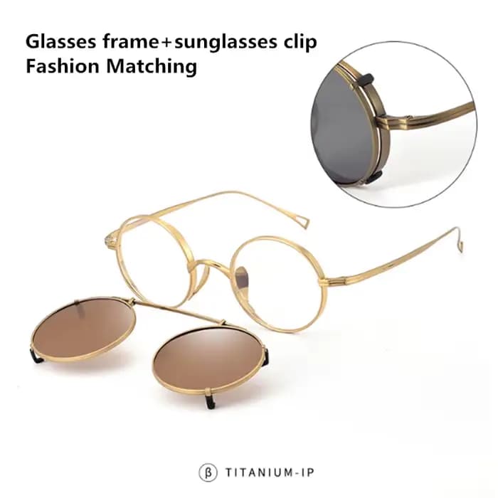 Lunettes de soleil polarisées en titane de haute qualité, à Clip, pour la conduite, monture pour hom
