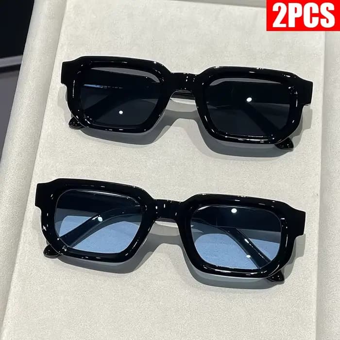 Lunettes de soleil vintage à monture rectangulaire pour femmes, 2/3 pièces, design de marque de luxe