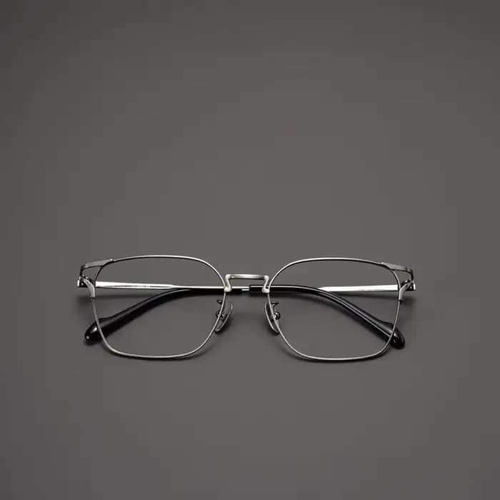 Lunettes d'affaires en titane pour hommes, monture complète géométrique XXL – Conception professionn