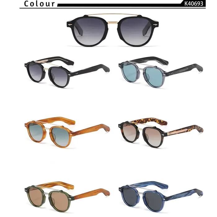 CATERSIDE Nouvelles lunettes de soleil polarisées pour homme, monture en acétate, design à double po